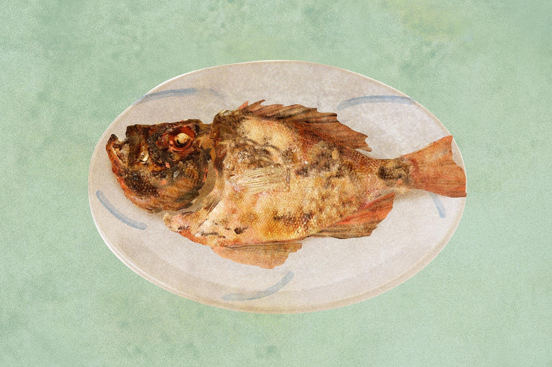 チカメキントキの塩焼き