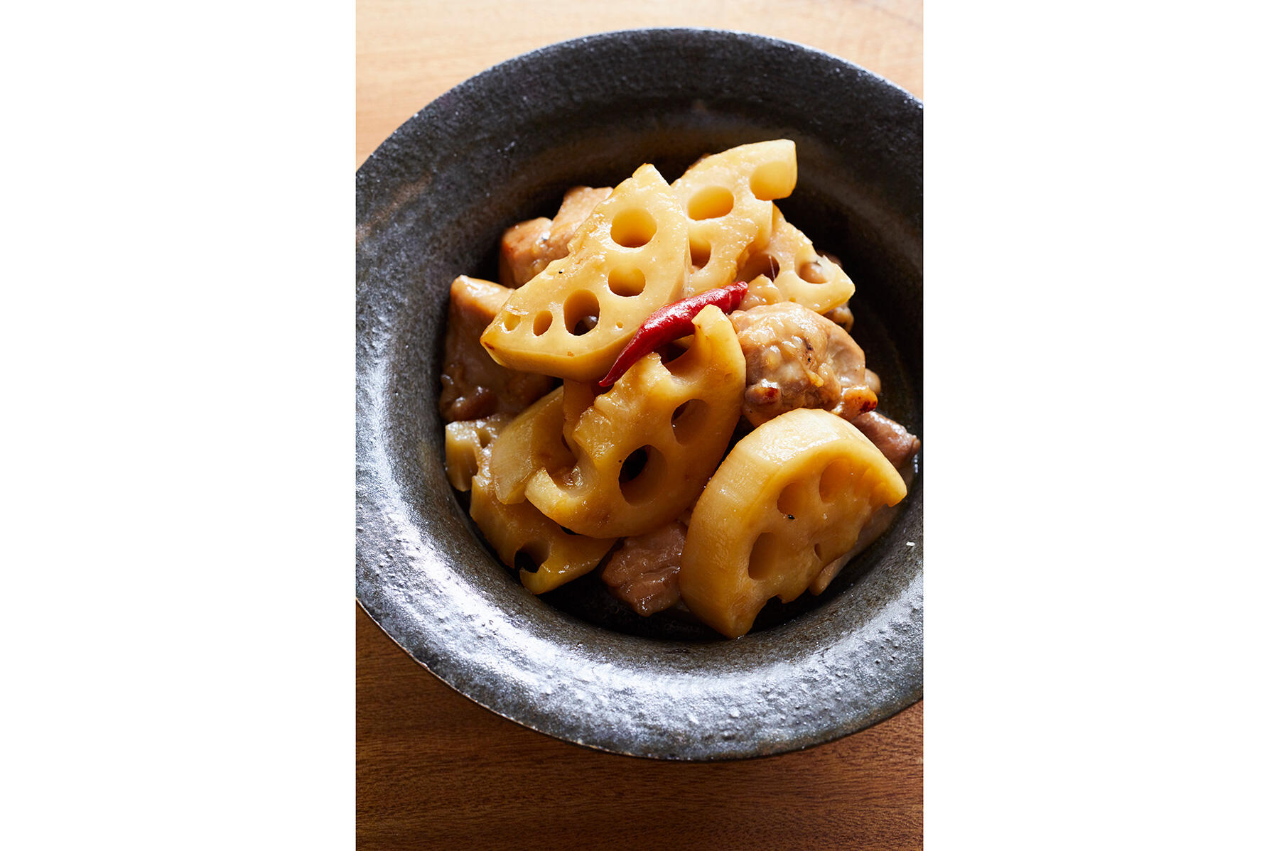 鶏とれんこんの酢炒め煮