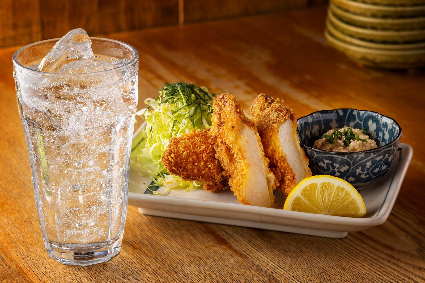 ソーダ割り＋長芋コロッケ