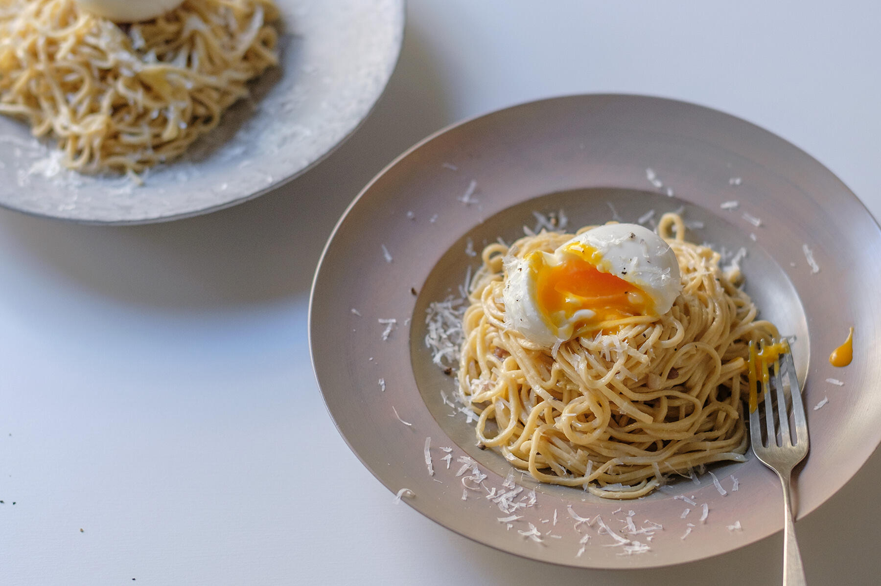 半熟卵のカルボナーラ