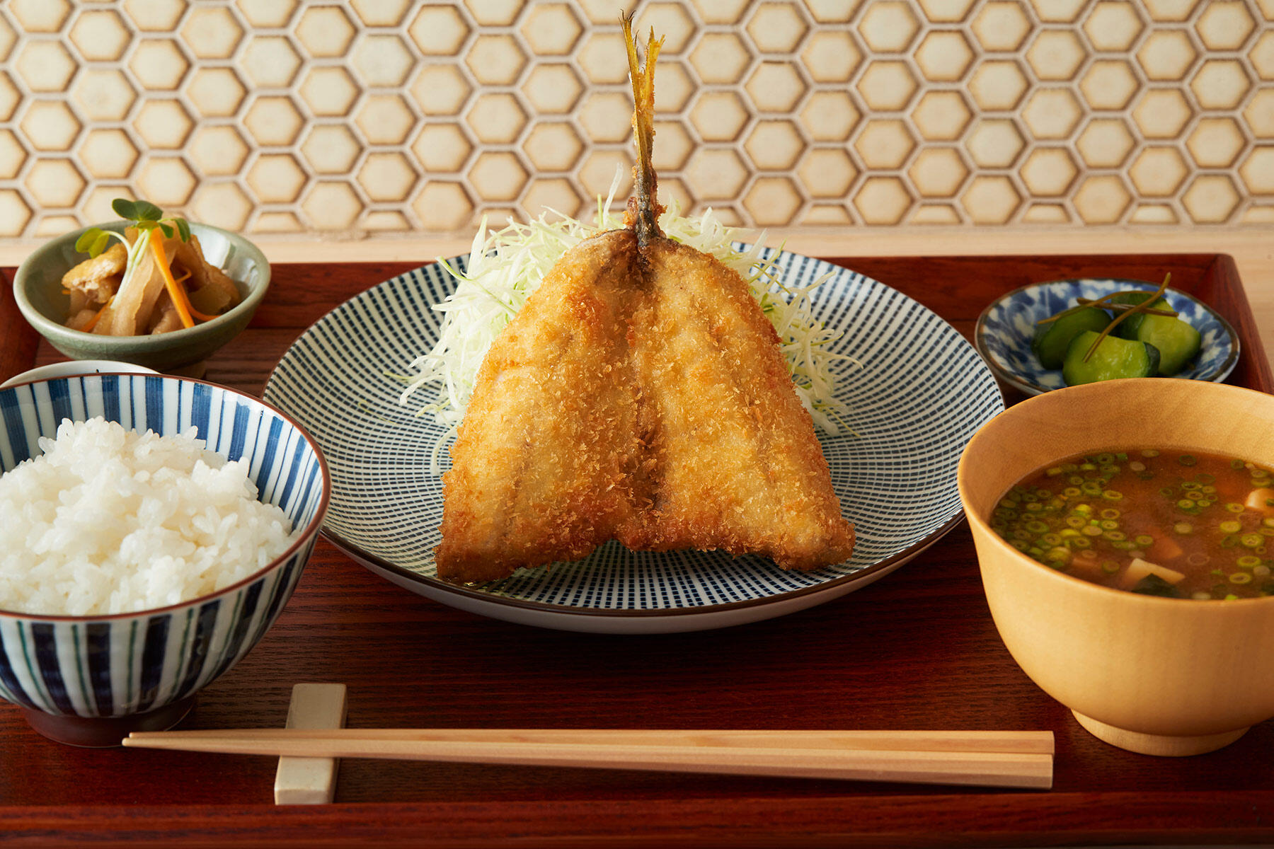 アジフライ定食