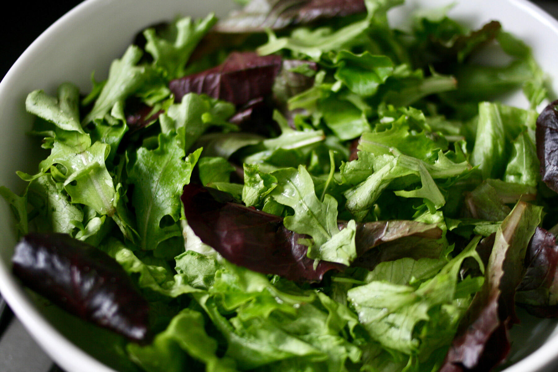 器に葉野菜を盛りつける