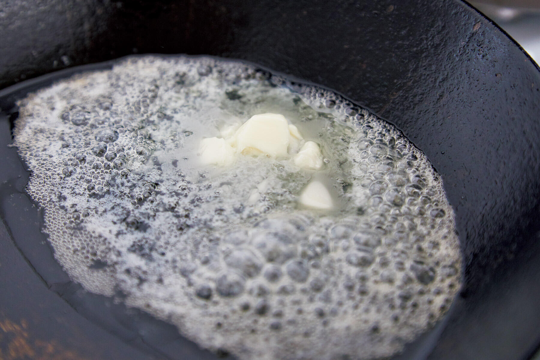 バターをかける