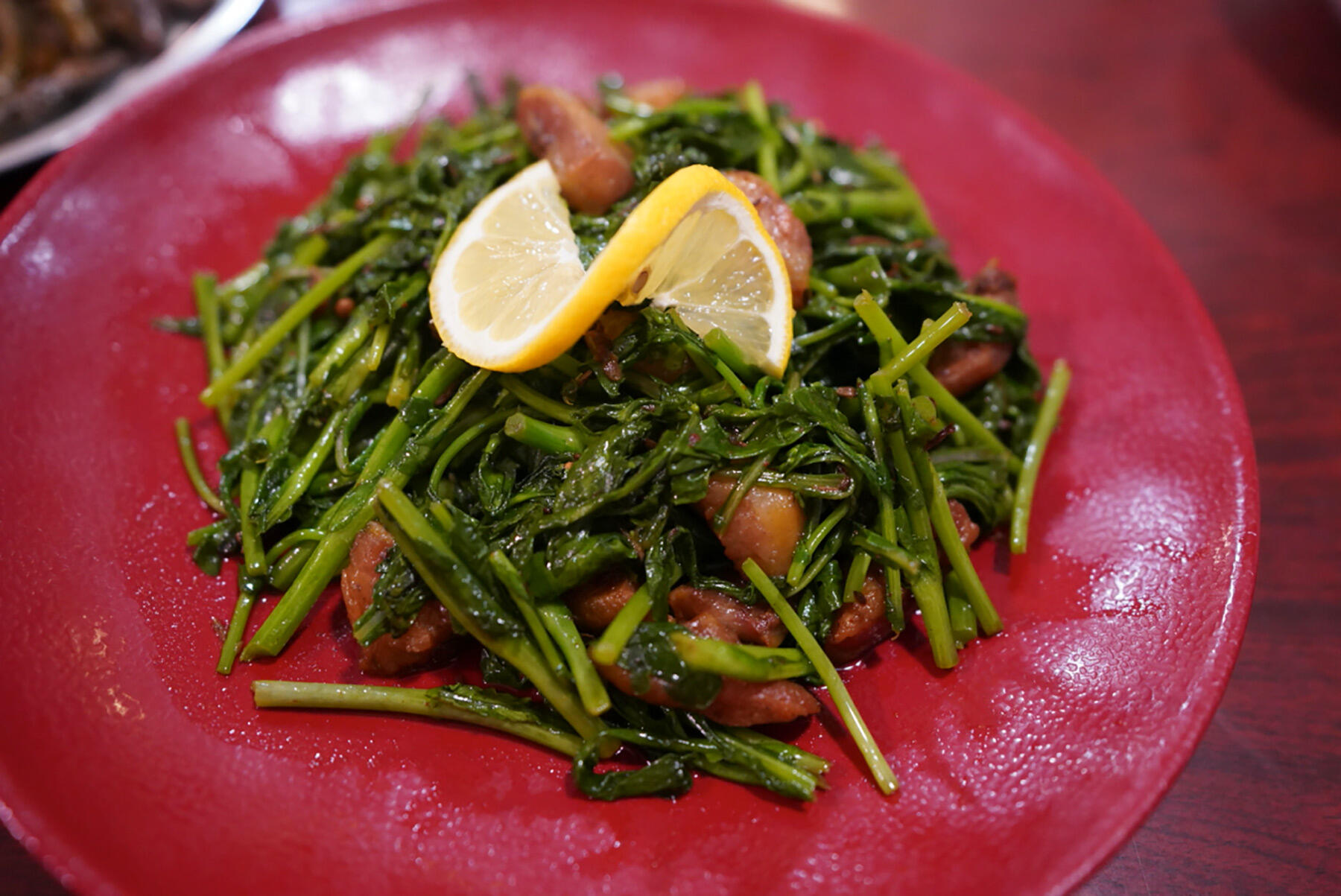 からし菜と豚スクティ炒め