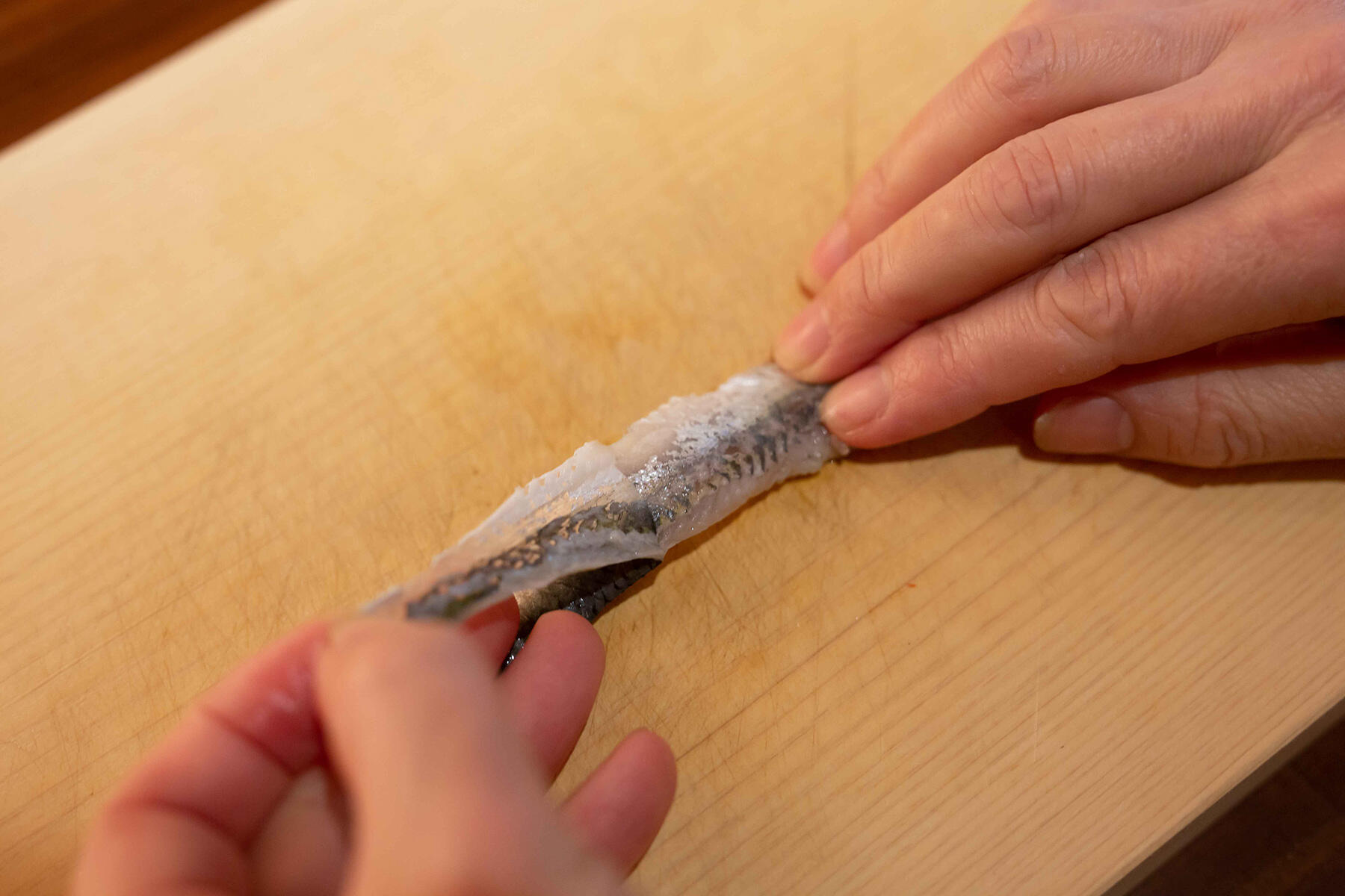 いわしを仕上げる