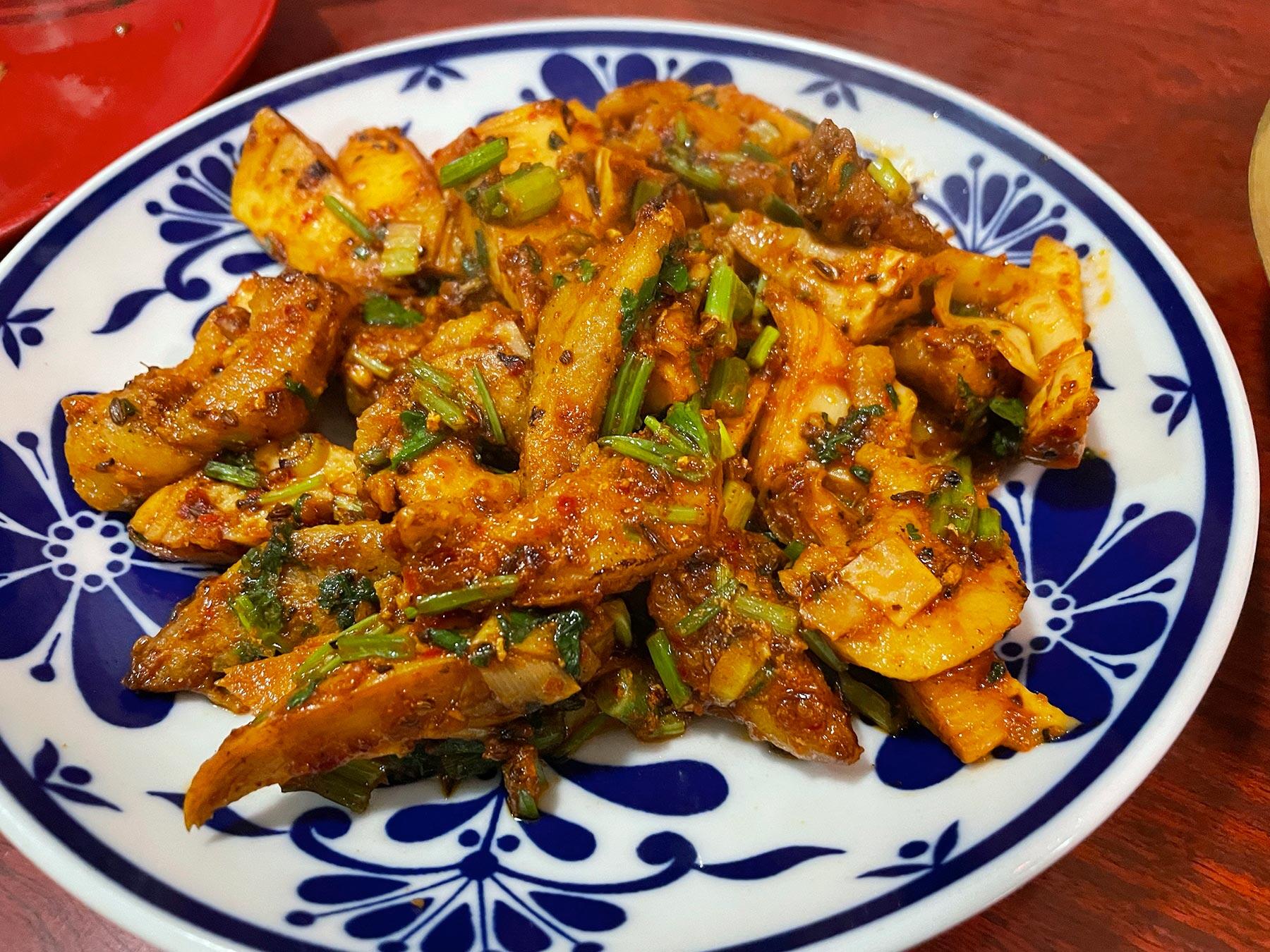 たけのこと豚肉炒め