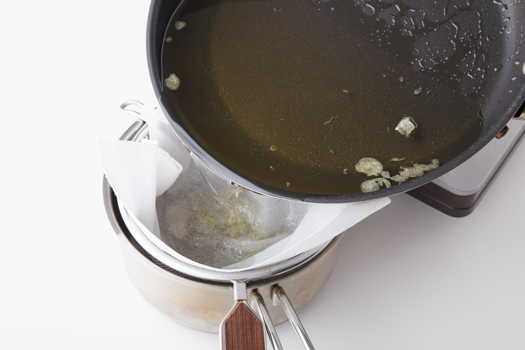 後片付けは油が冷める前に