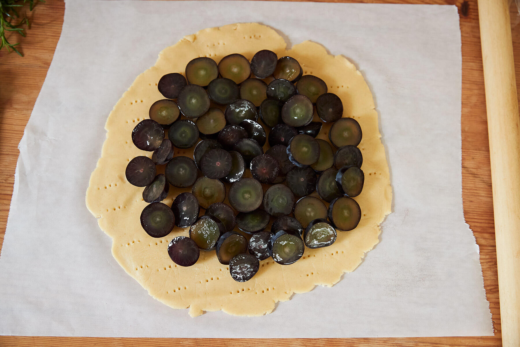 ぶどうをのせる