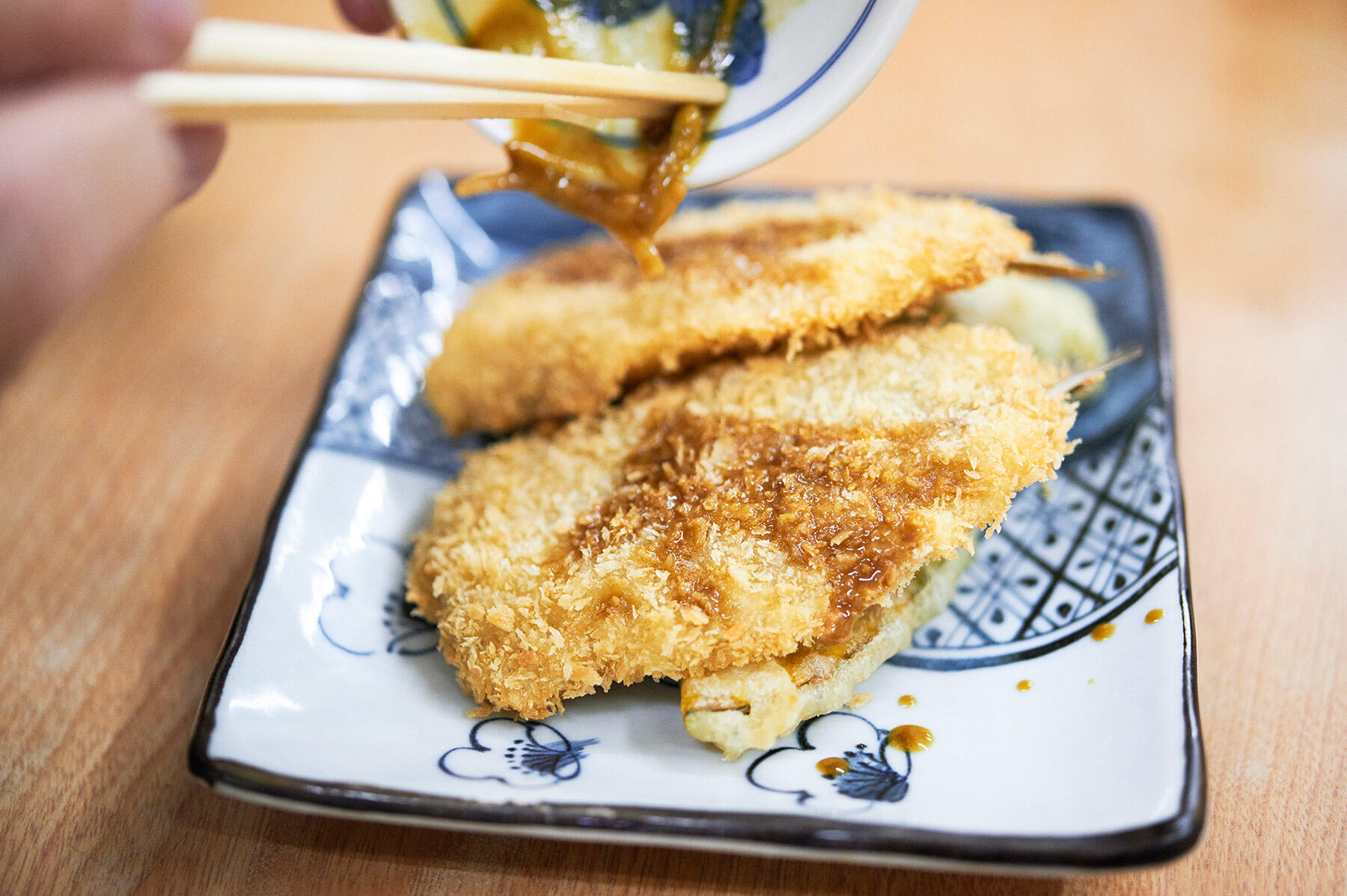 アジフライに醤油