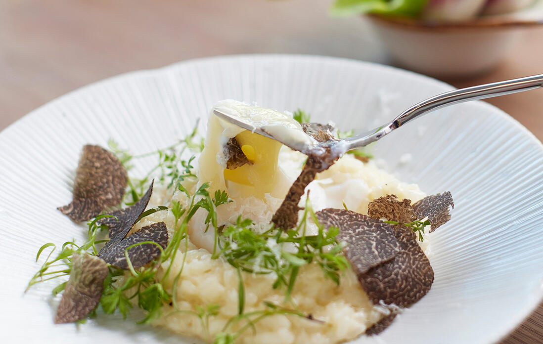 ホワイト卵とトリュフのリゾット