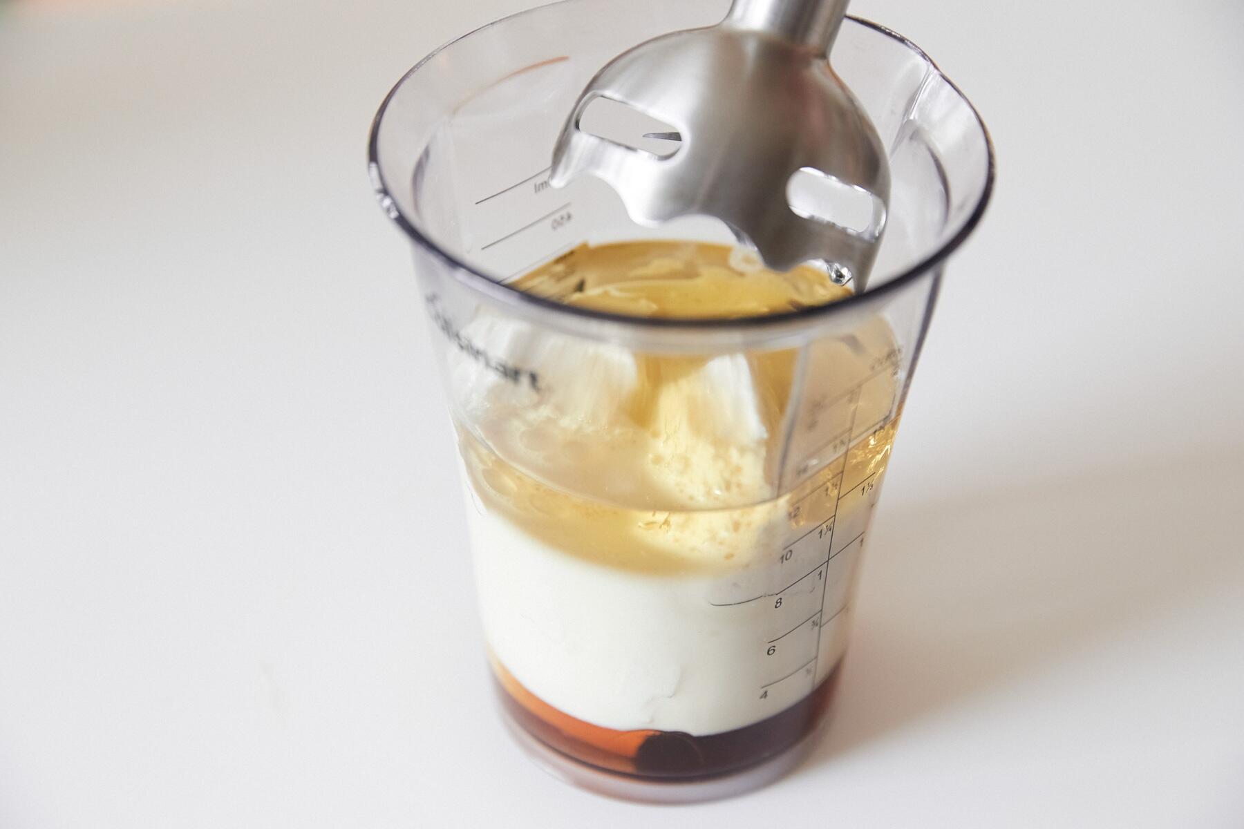 木綿豆腐を撹拌する