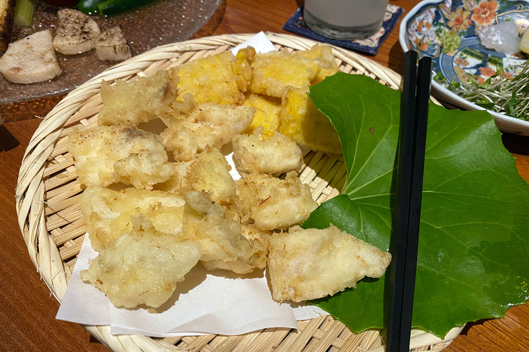 コチととうもろこしの天ぷら