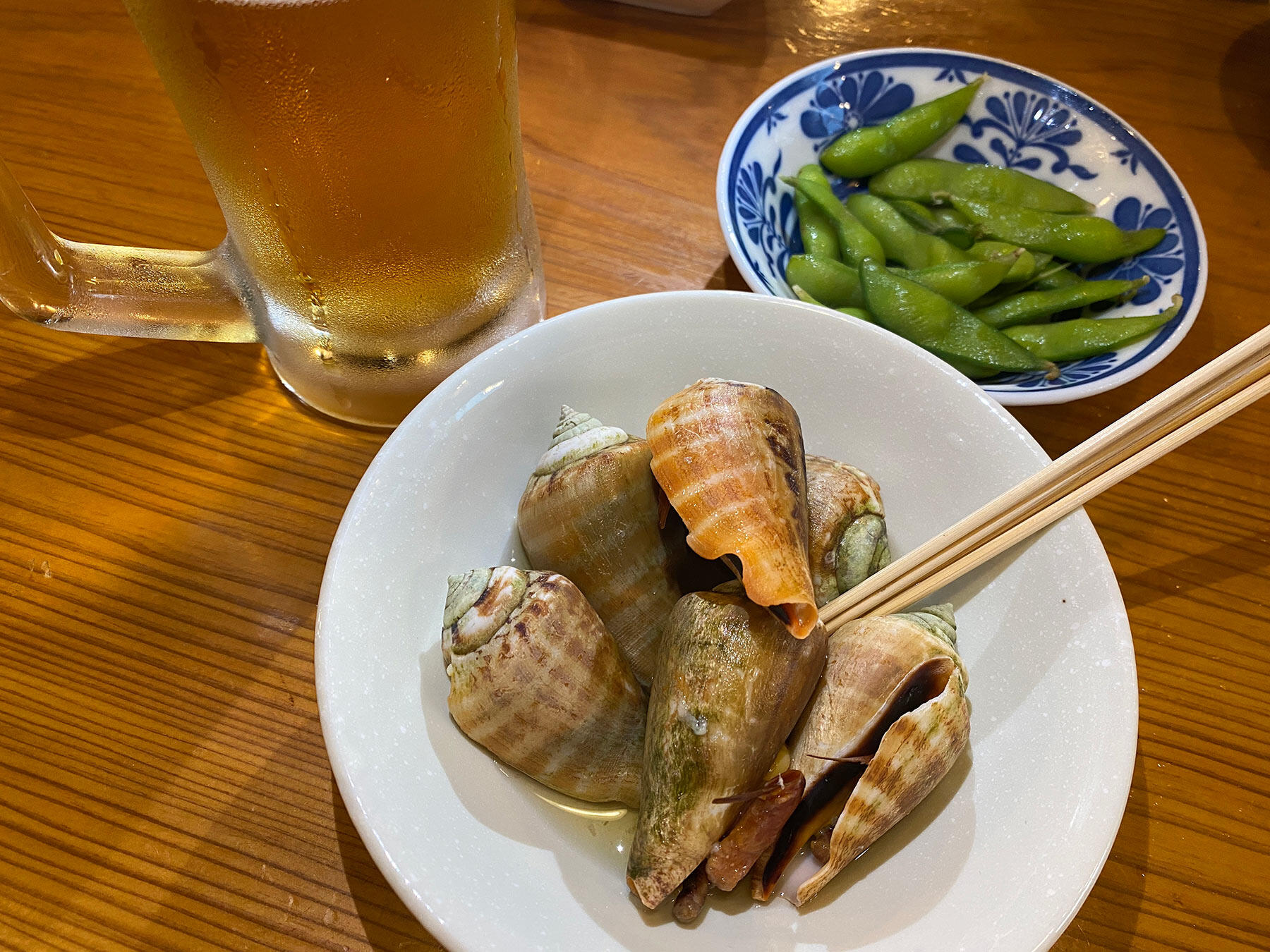 チャンバラ貝と枝豆