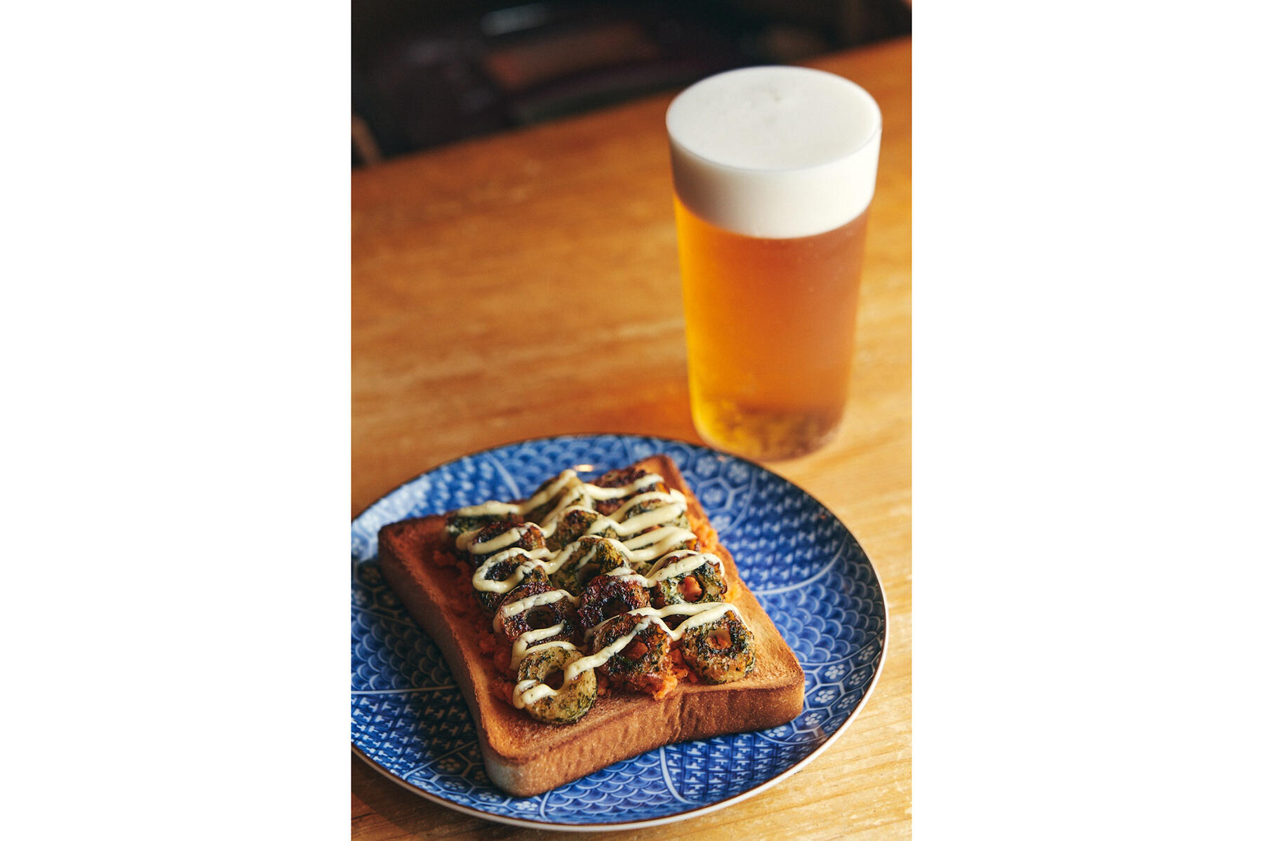 磯の香りがふわりと立ちのぼる“ちくわと鮭フレークのあおさ海苔弁トースト”