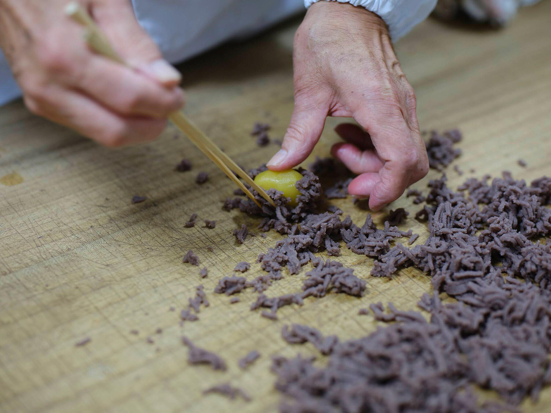 そぼろを寄せる