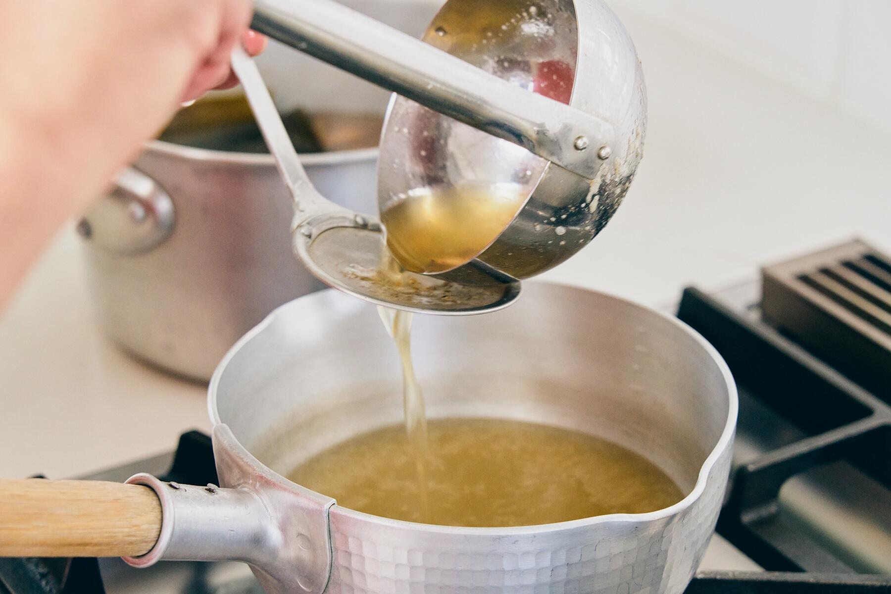 スープを合わせる