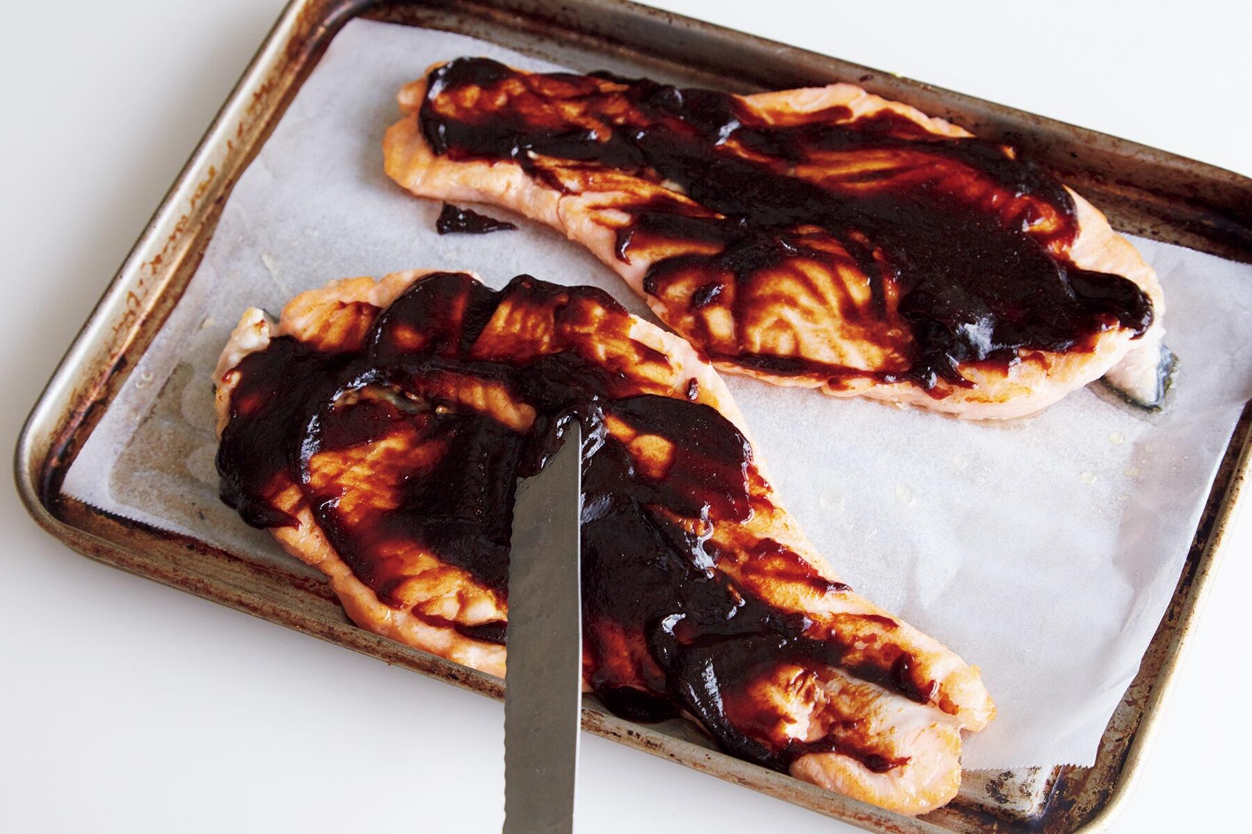 味噌を塗って再び焼く