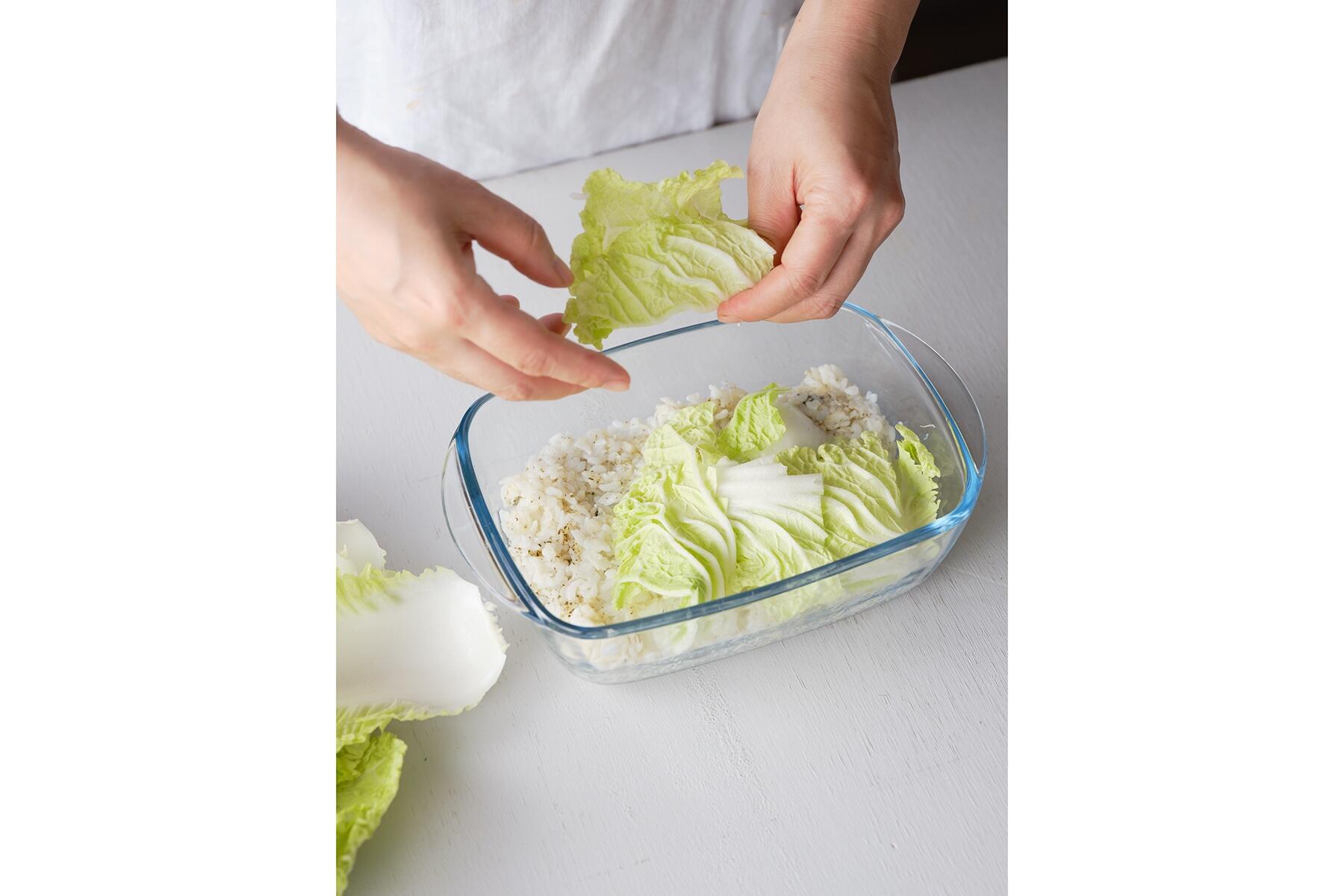 ご飯と具材を混ぜる