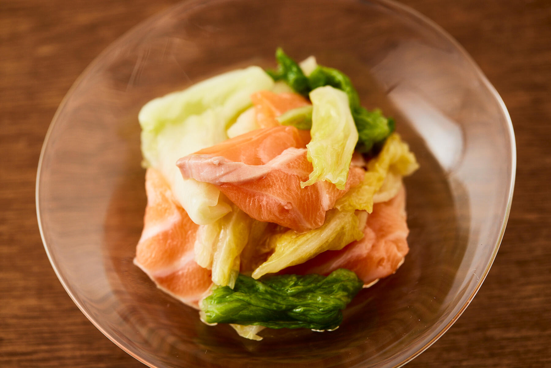 白菜漬けとサーモンのマリネ