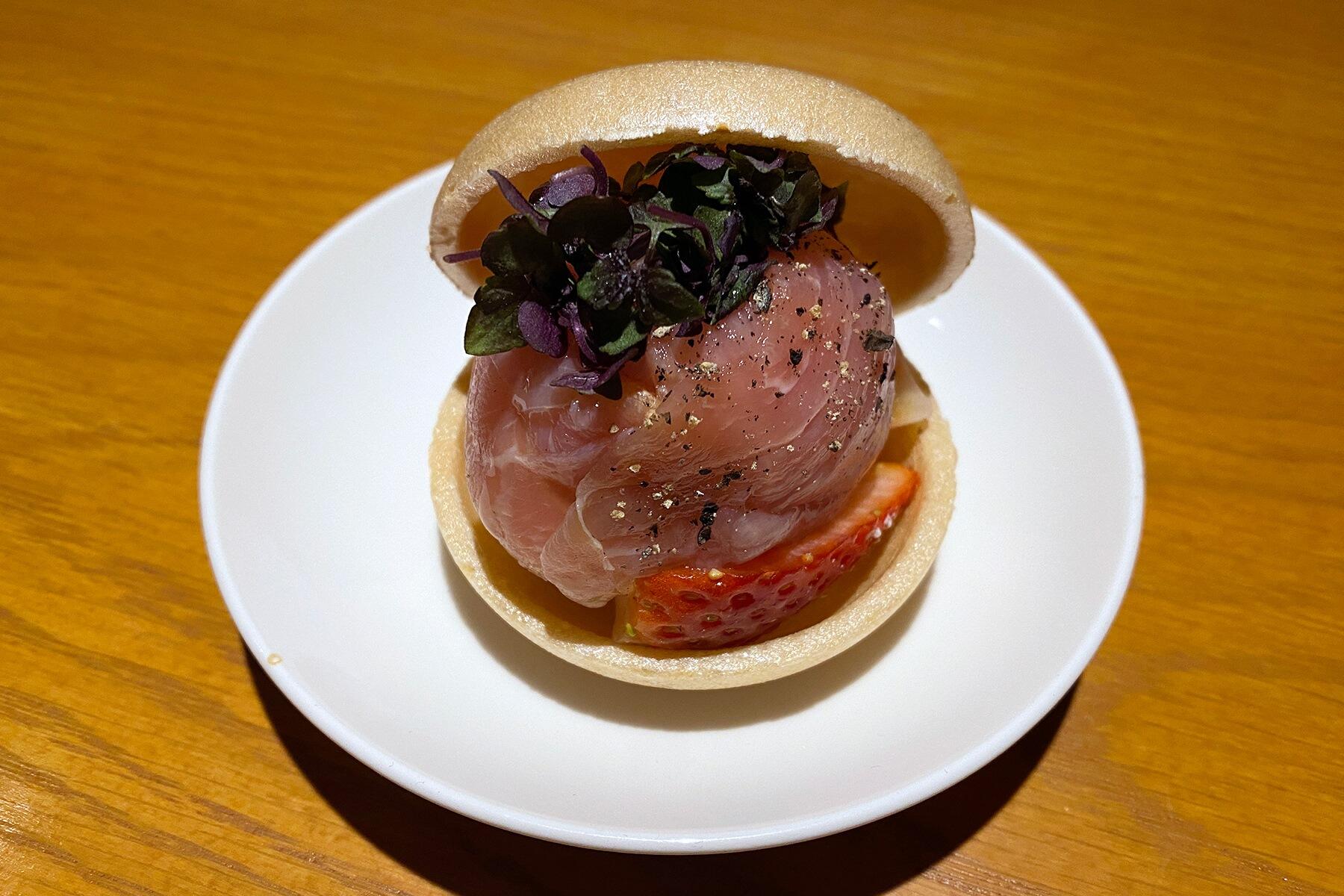 生ハムとイチゴの最中