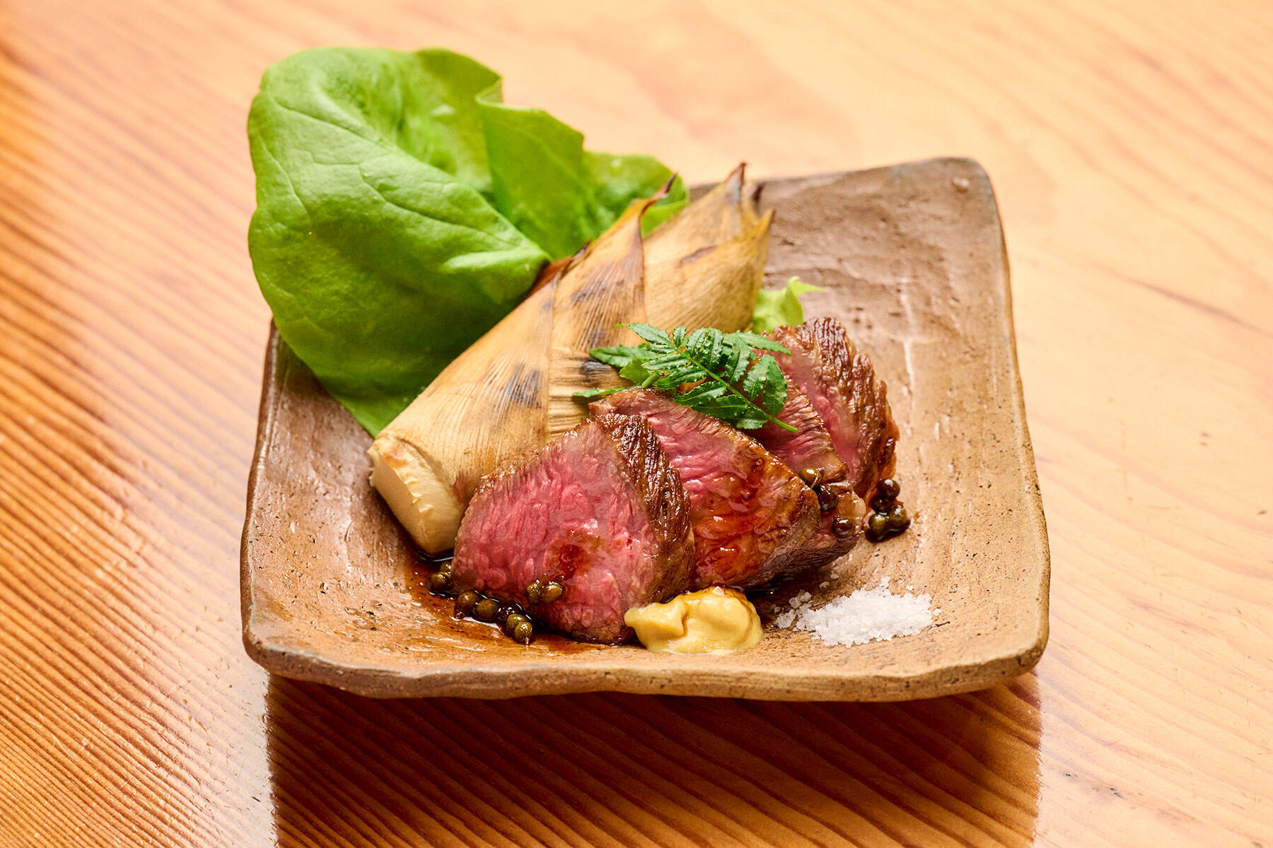 博多和牛の山椒焼き 合馬のたけのこ添え