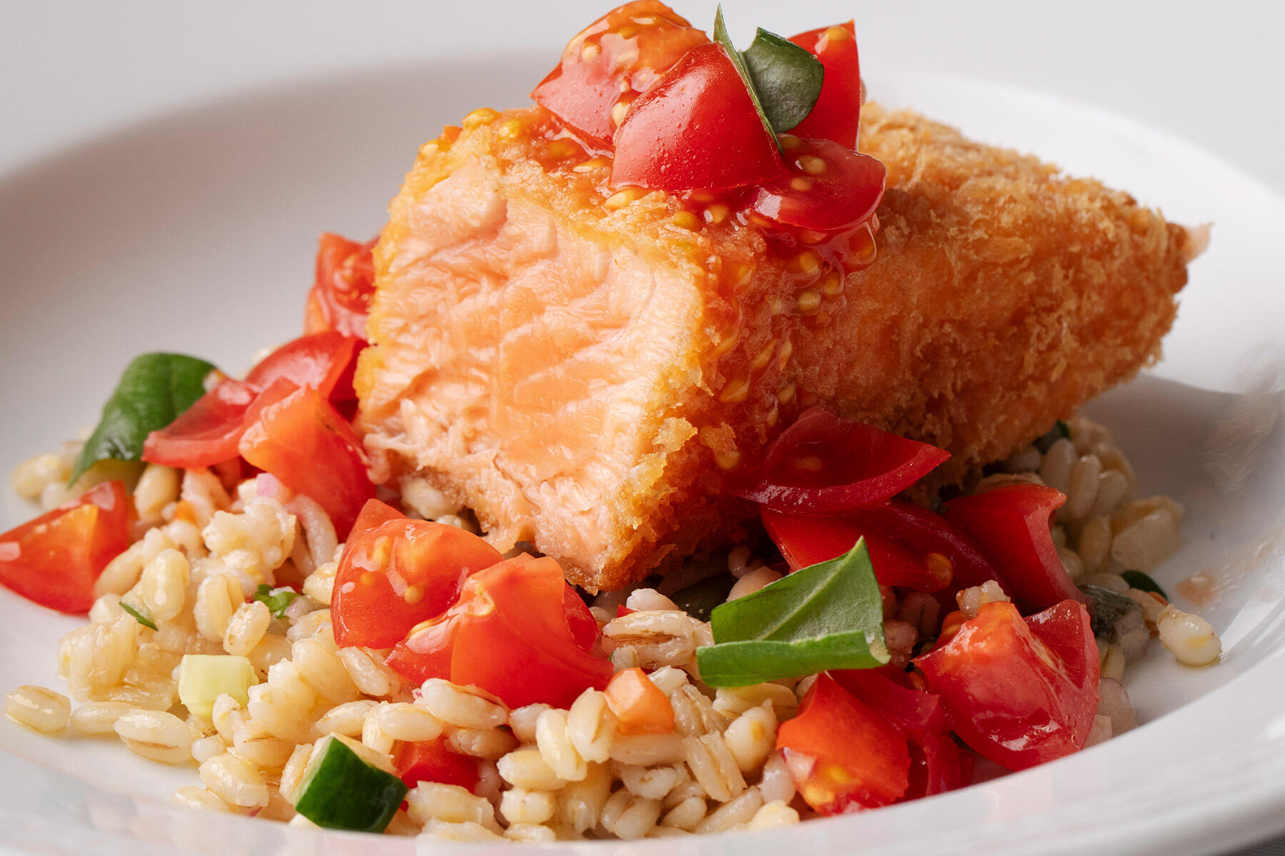 ノルウェー産サーモンのレアカツレツ ケッカソース