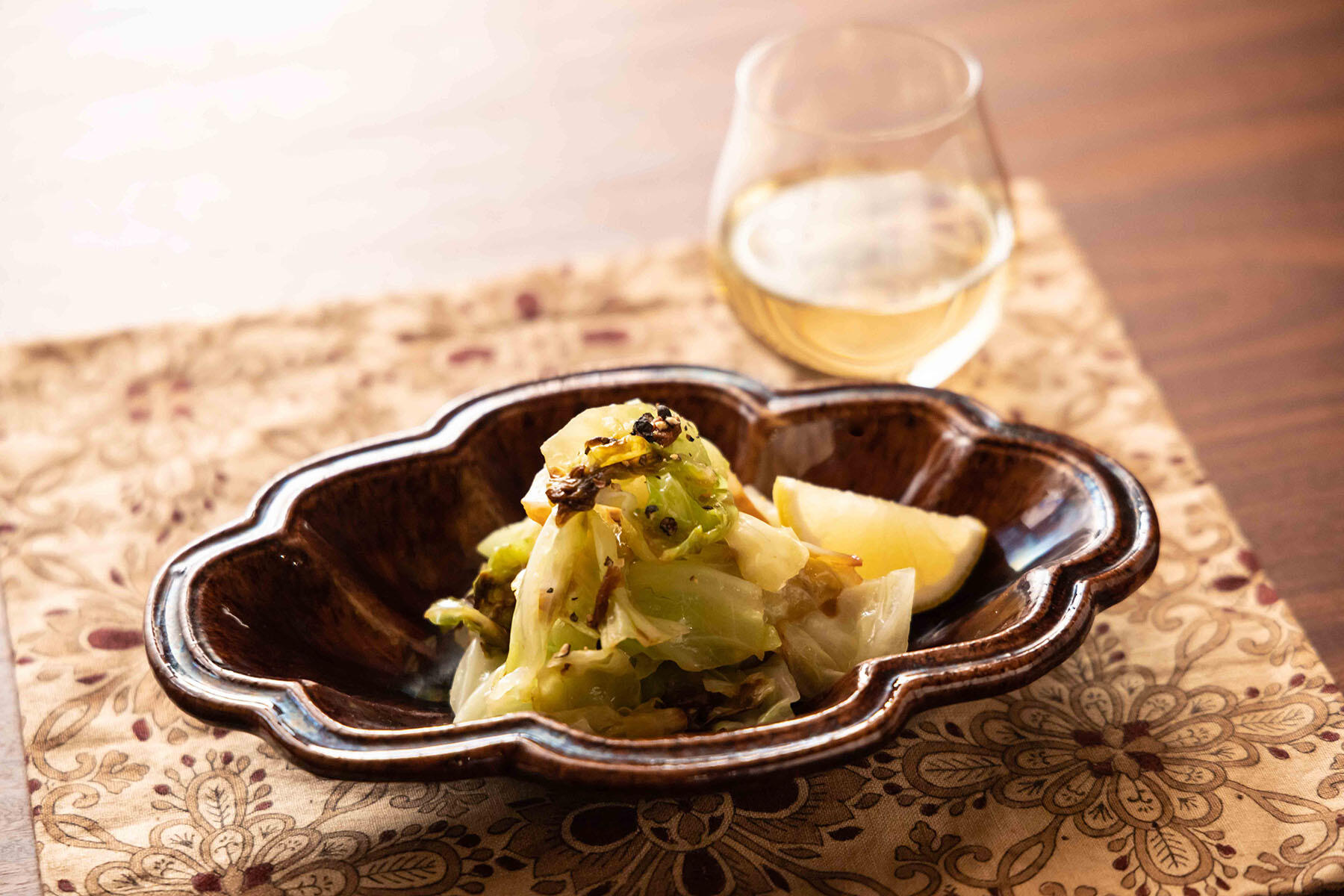 アンチョビキャベツのオイル蒸し