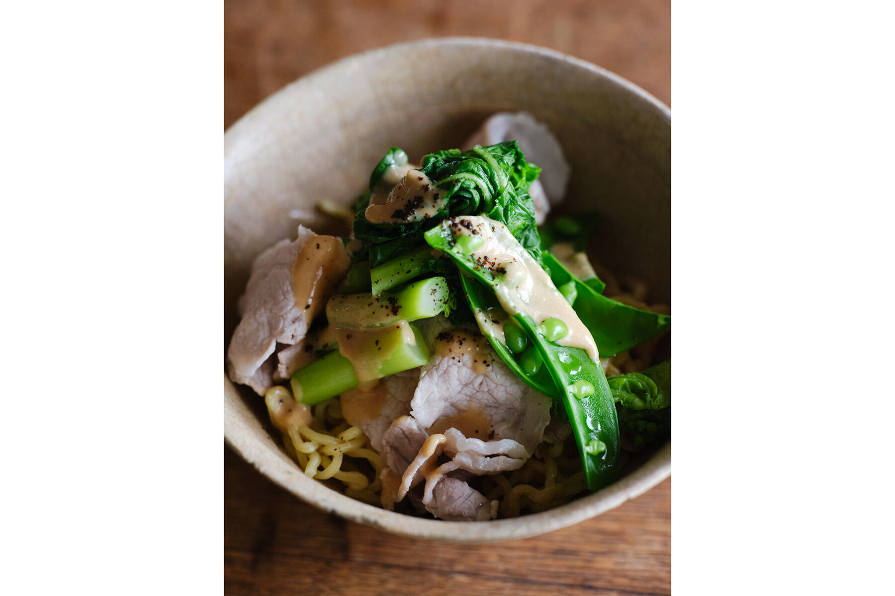 豚しゃぶと菜花の和え麺