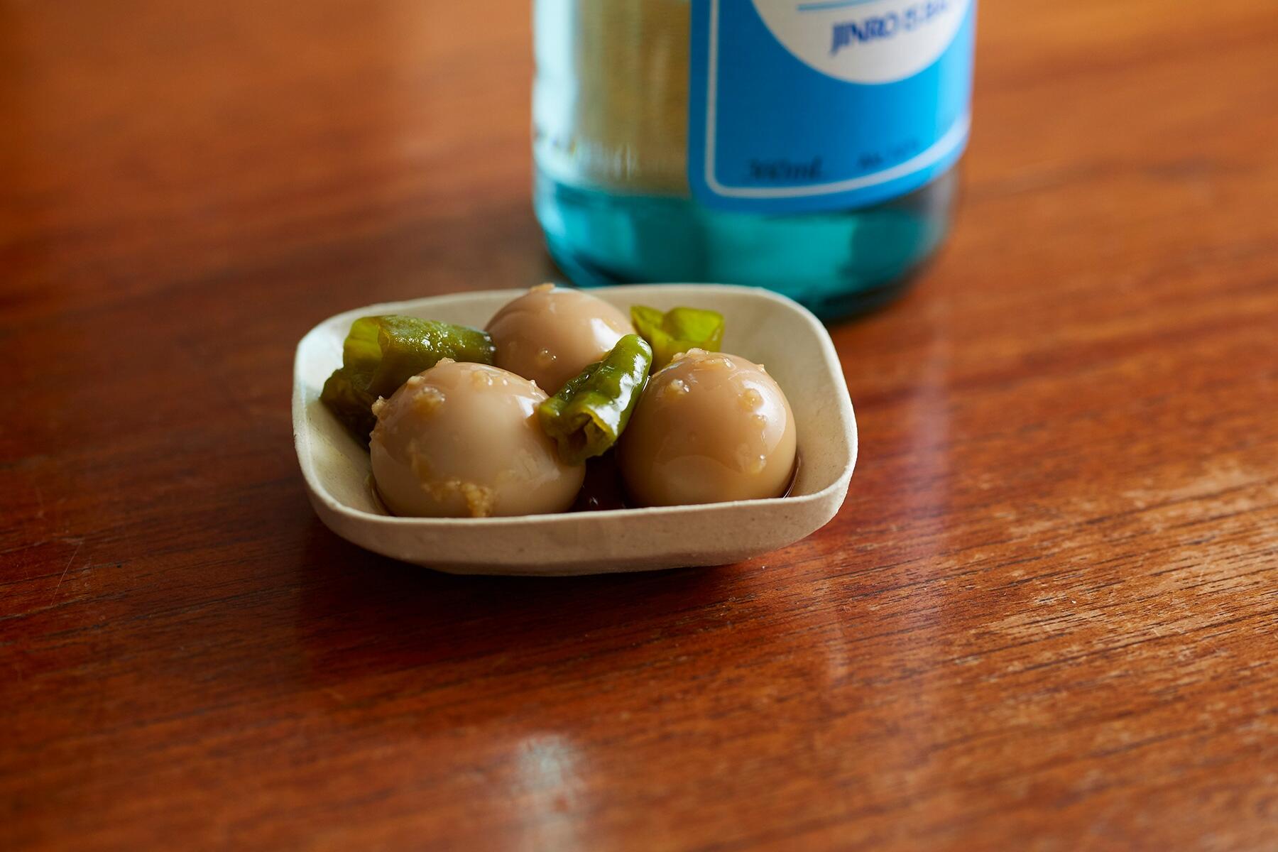 うずらの卵とししとうの醤油煮