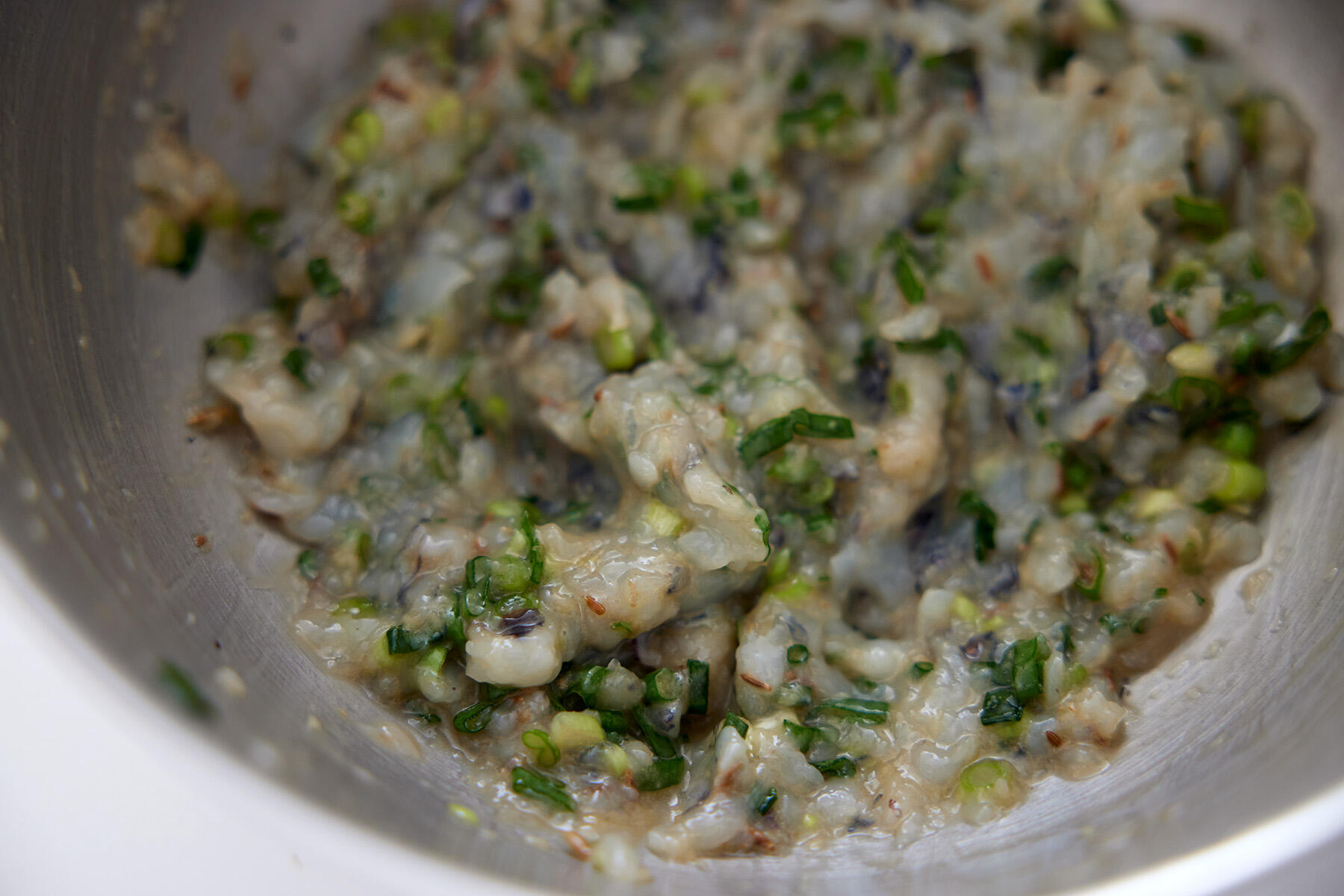 海老餡をつくる