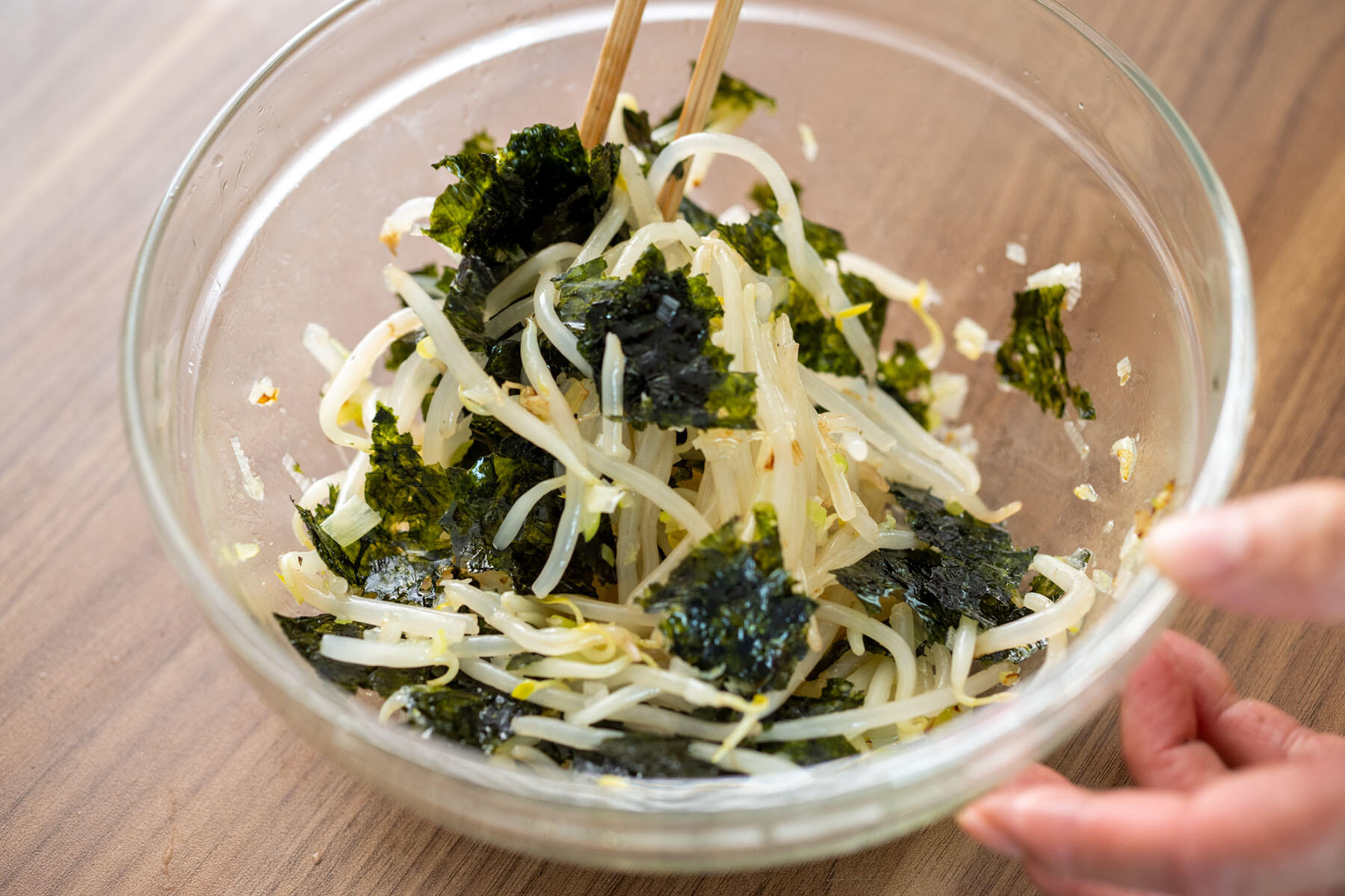 韓国海苔を加える