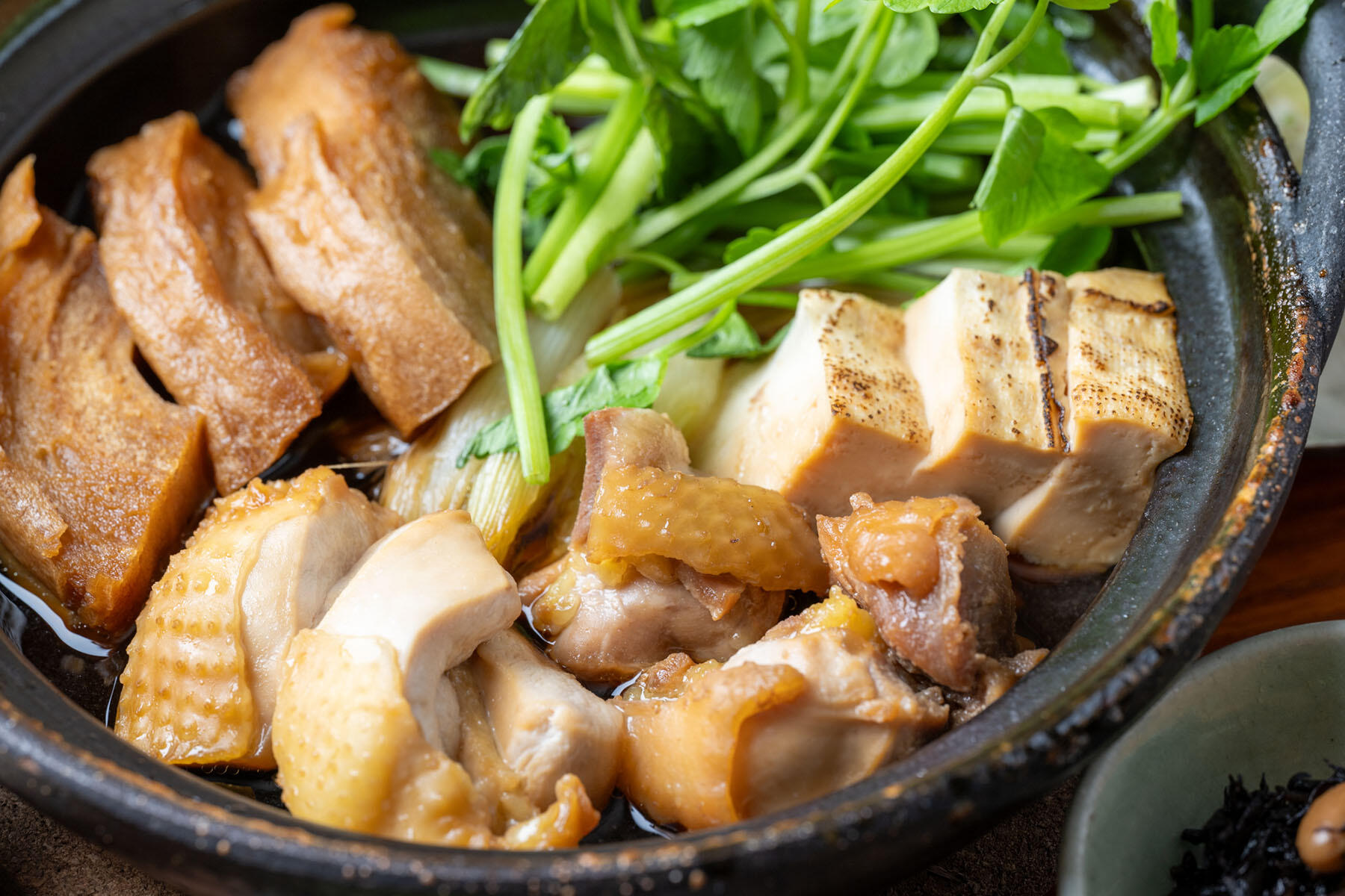 川俣シャモの鶏すき鍋定食