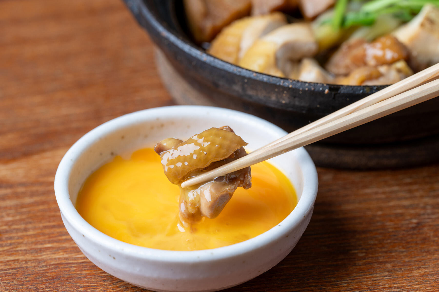 川俣シャモの鶏すき鍋定食