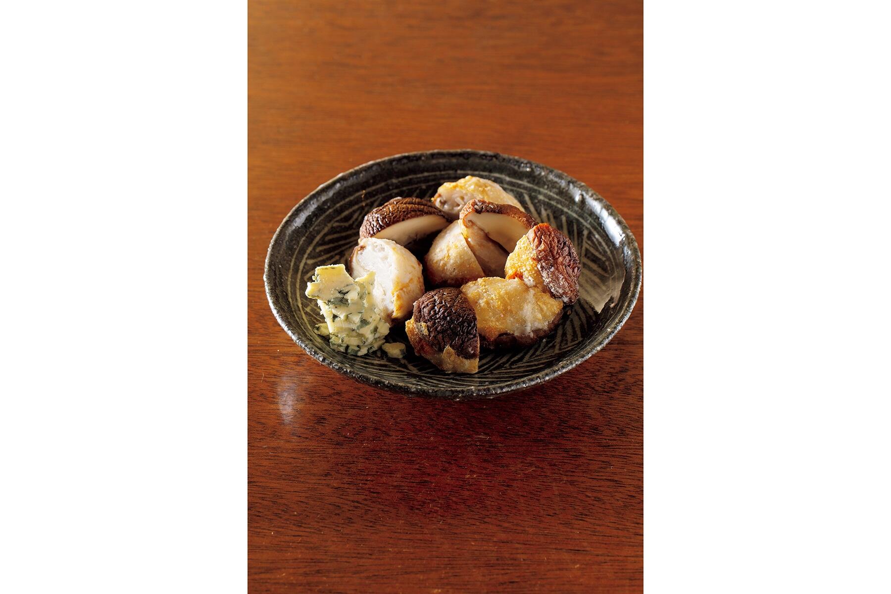 椎茸の里芋詰め揚げ