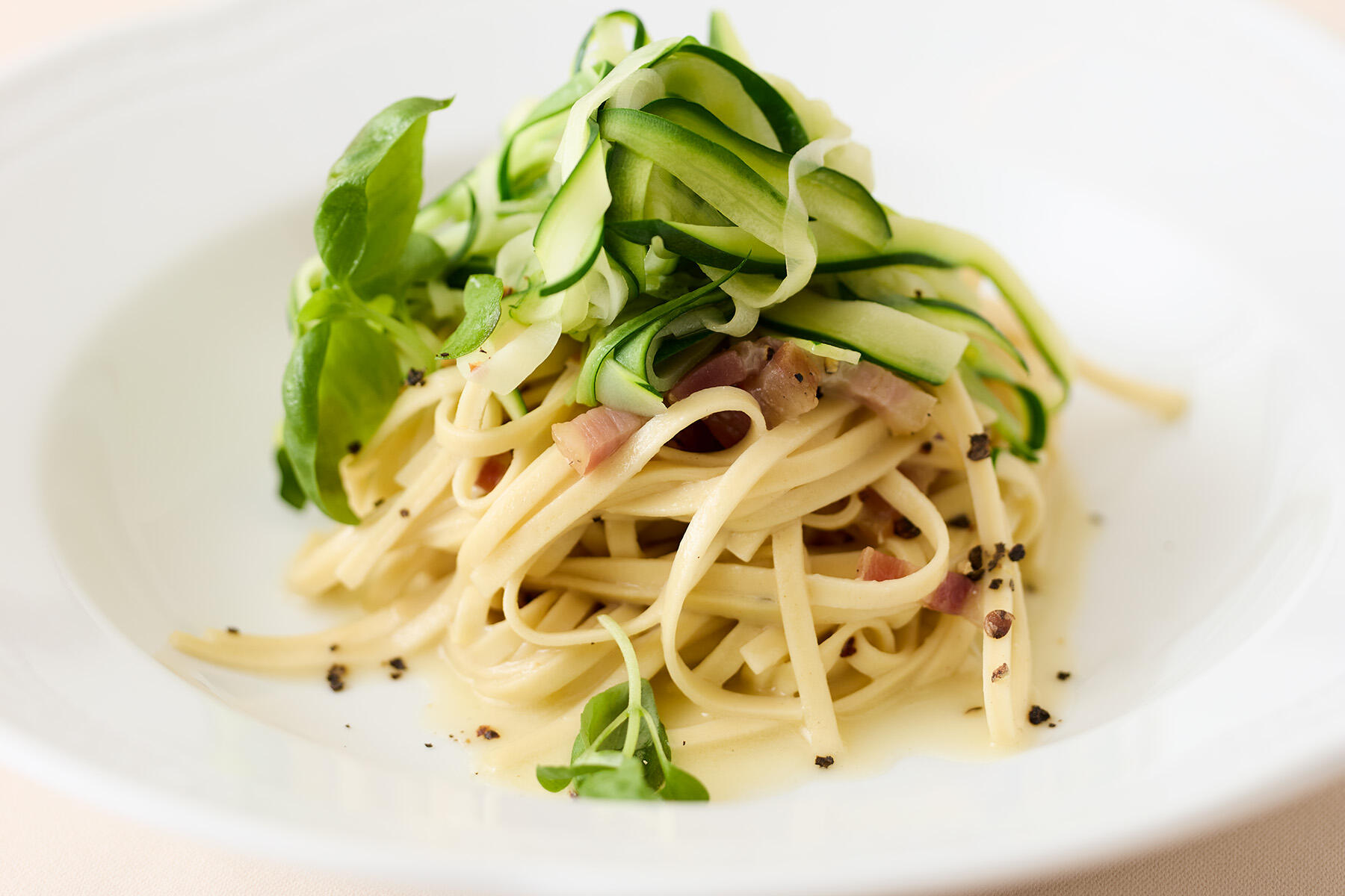 ズッキーニとバジリコの~SUNAO~パスタ