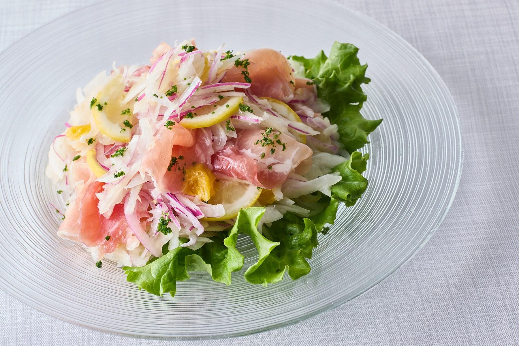 生ハムとたまねぎのマリネ