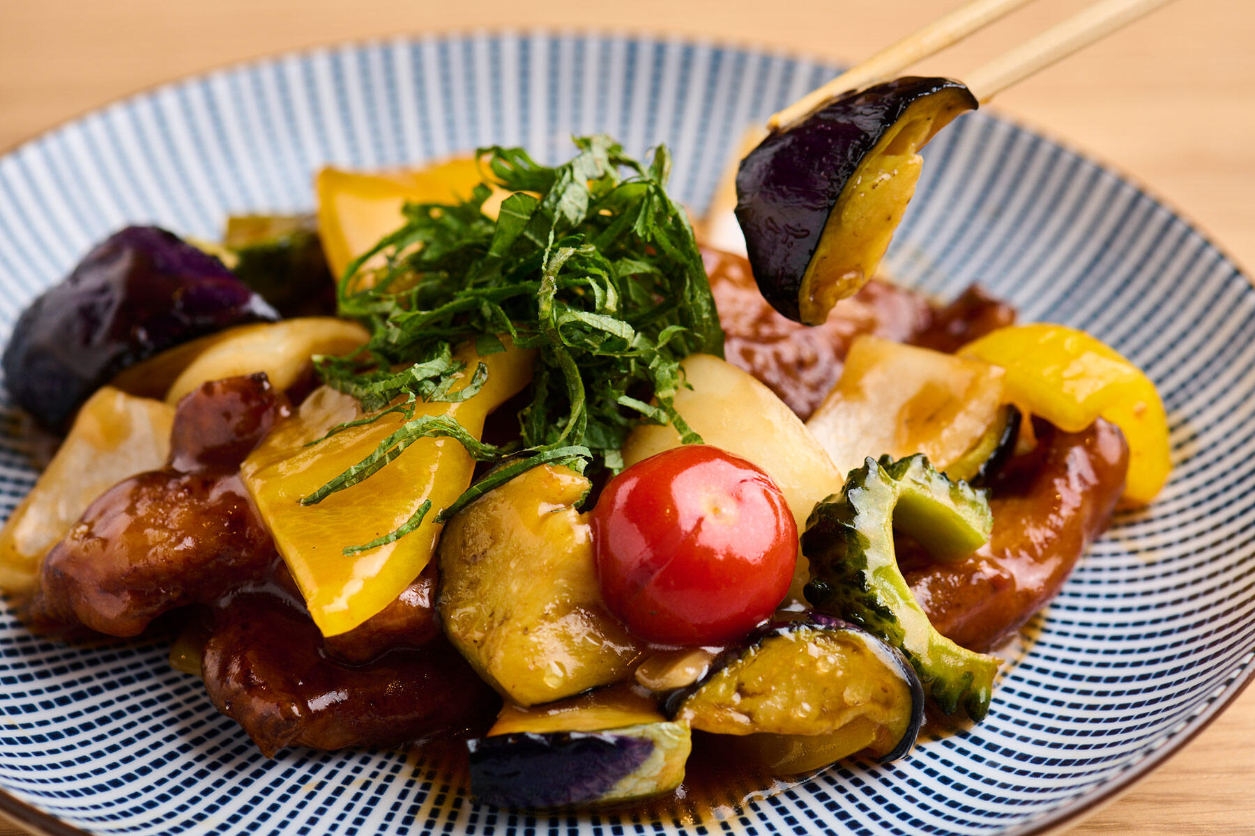 5種の夏野菜酢豚