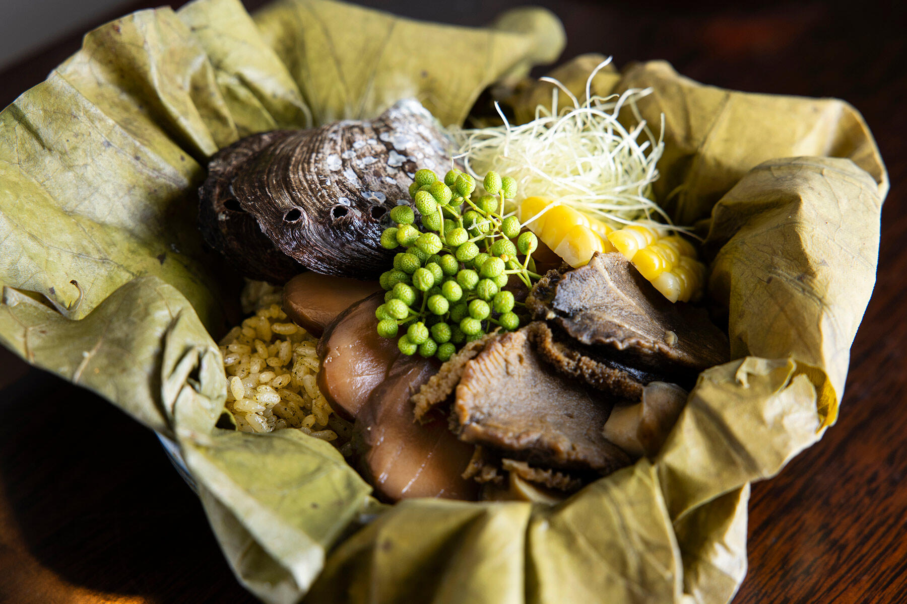 16品目「蓮の葉蒸しご飯」