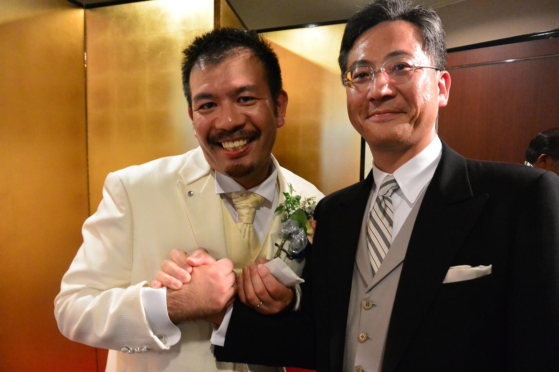 “師匠”こと「喜久醉」蔵元杜氏・青島孝さん(右)と永山さん