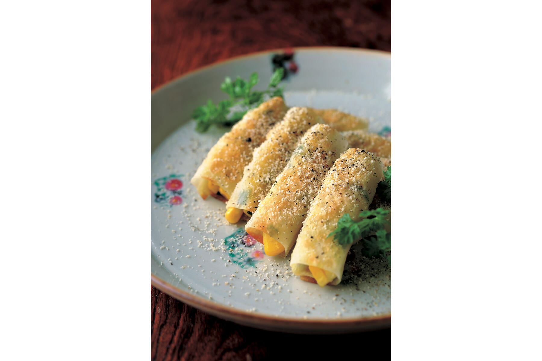 大葉が香りじんわり甘いとうもろこしの包み焼き