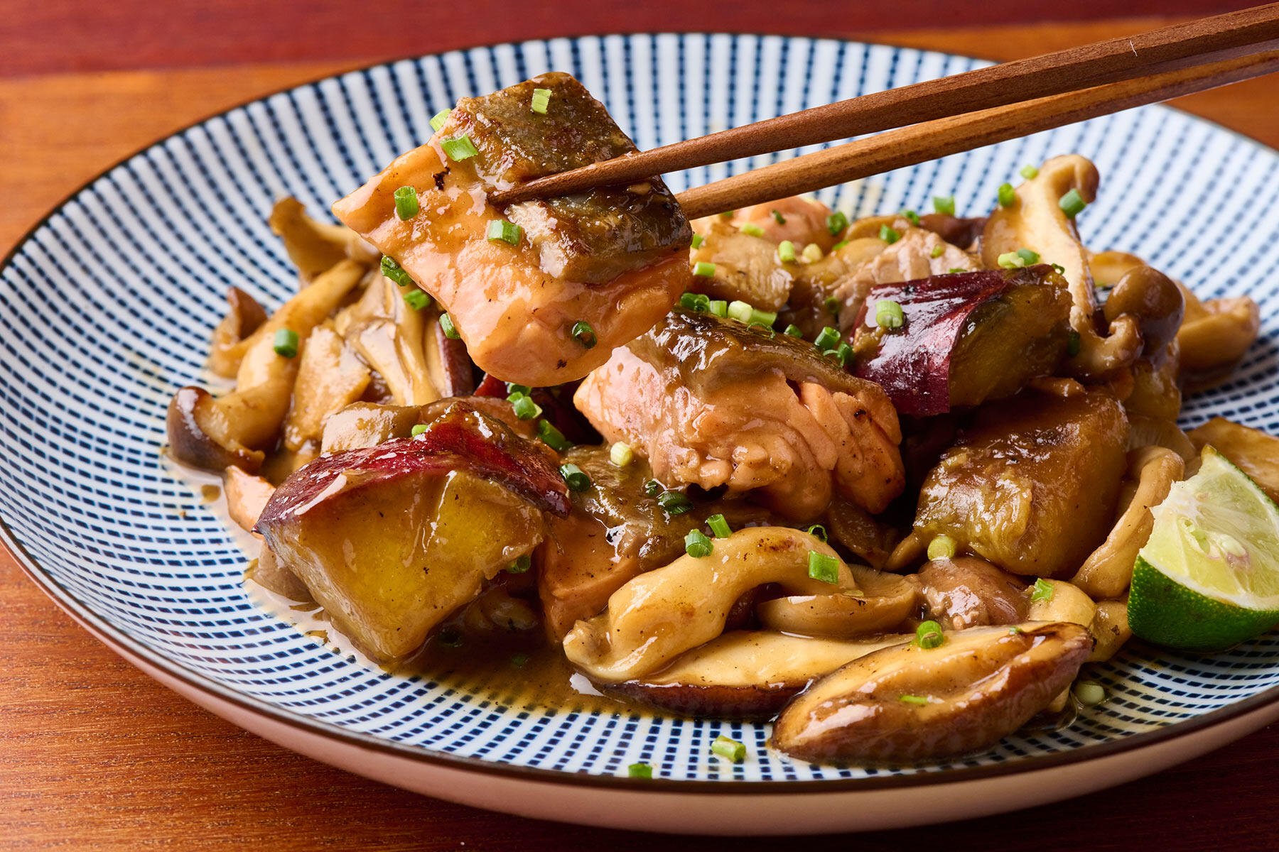 宮城女川産鮭ときのこの焦がし醤油バター定食