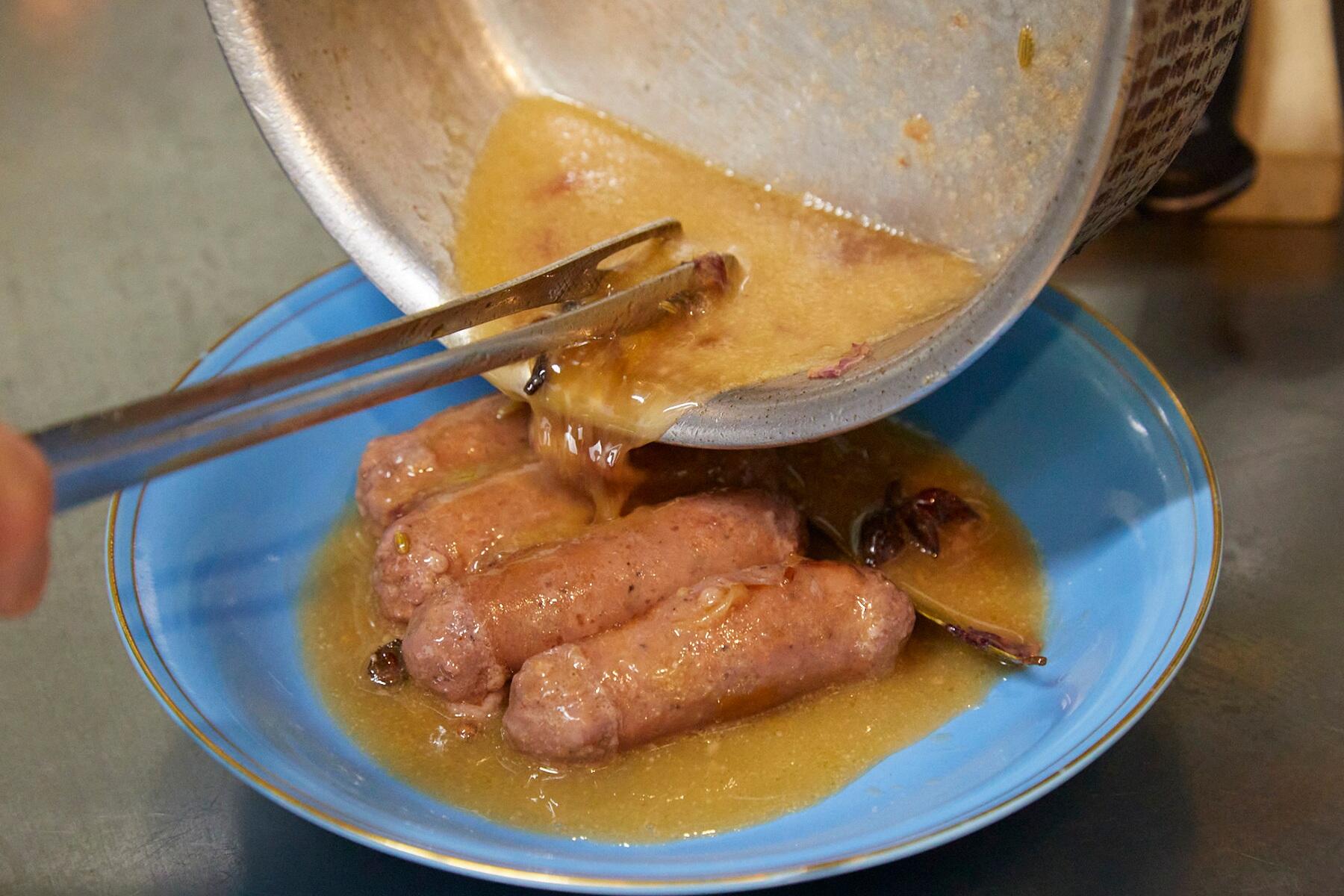 ソーセージのシードル煮