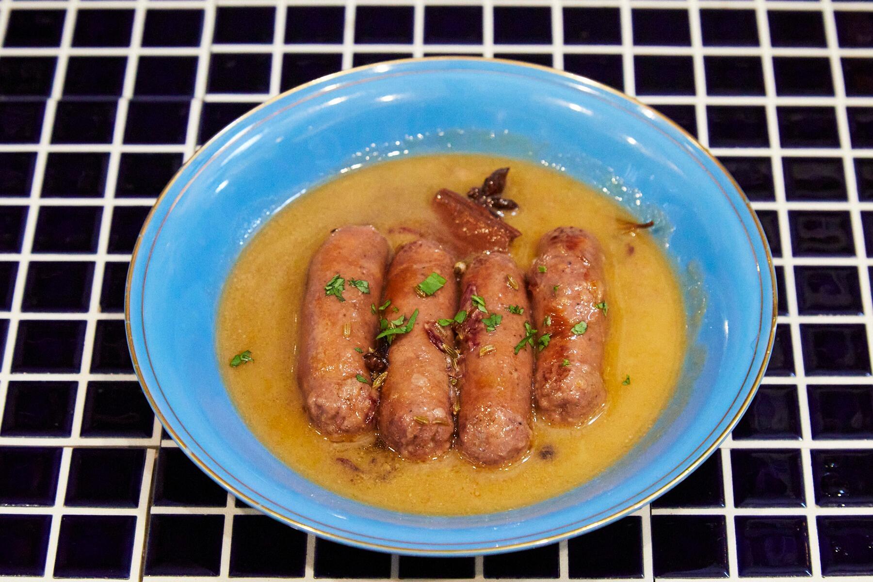 ソーセージのシードル煮