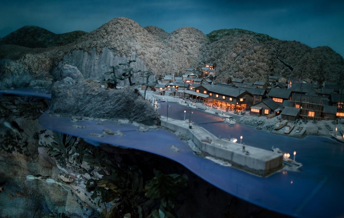 ばーん！目の前の海を再現した吹き抜け巨大ジオラマのパノラマ劇場！ジオラマ好きとしては、かなり楽しい。