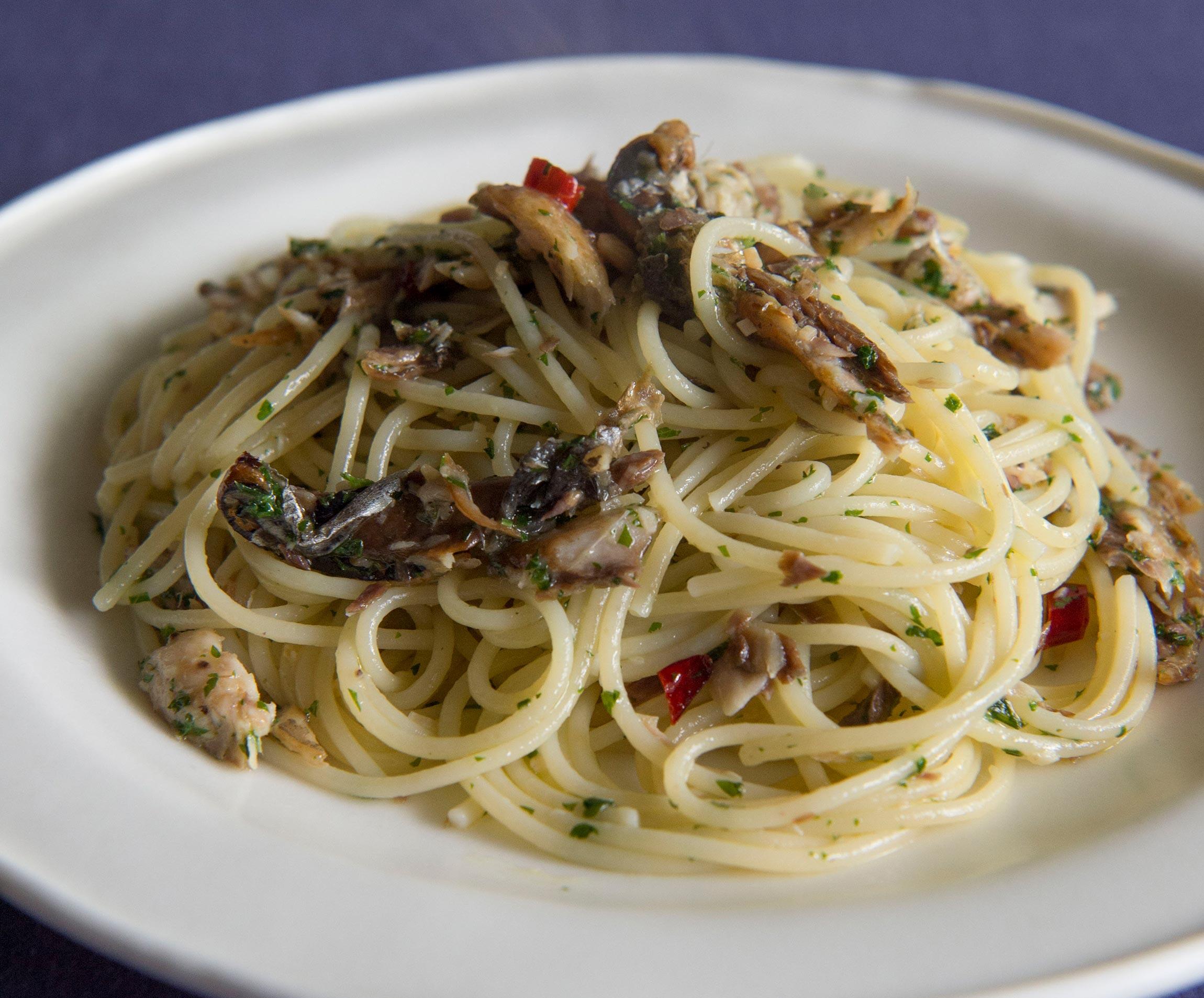 秋刀魚のペペロンチーノ