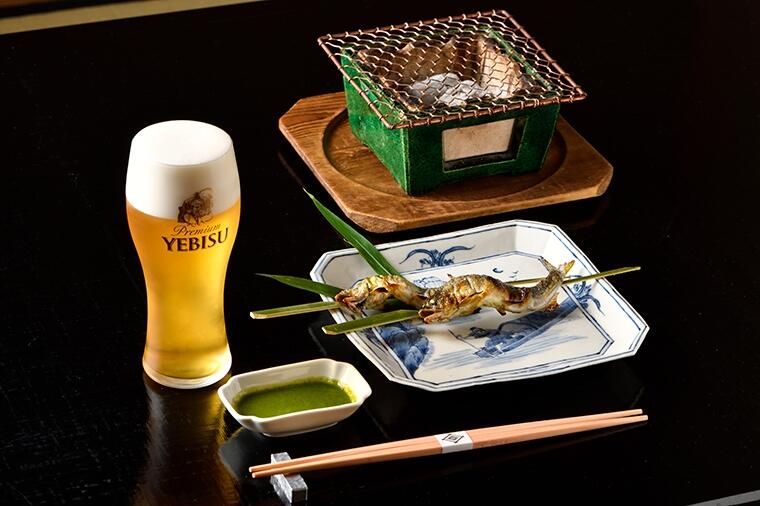 京都・割烹スタイルで懐石料理とヱビスを。