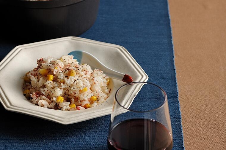 コンビーフとコーンが入った