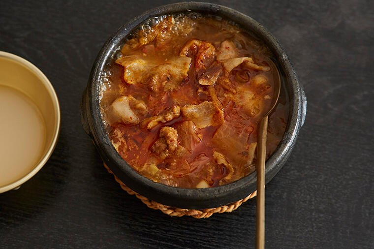 炒めたキムチの旨味がたまらない